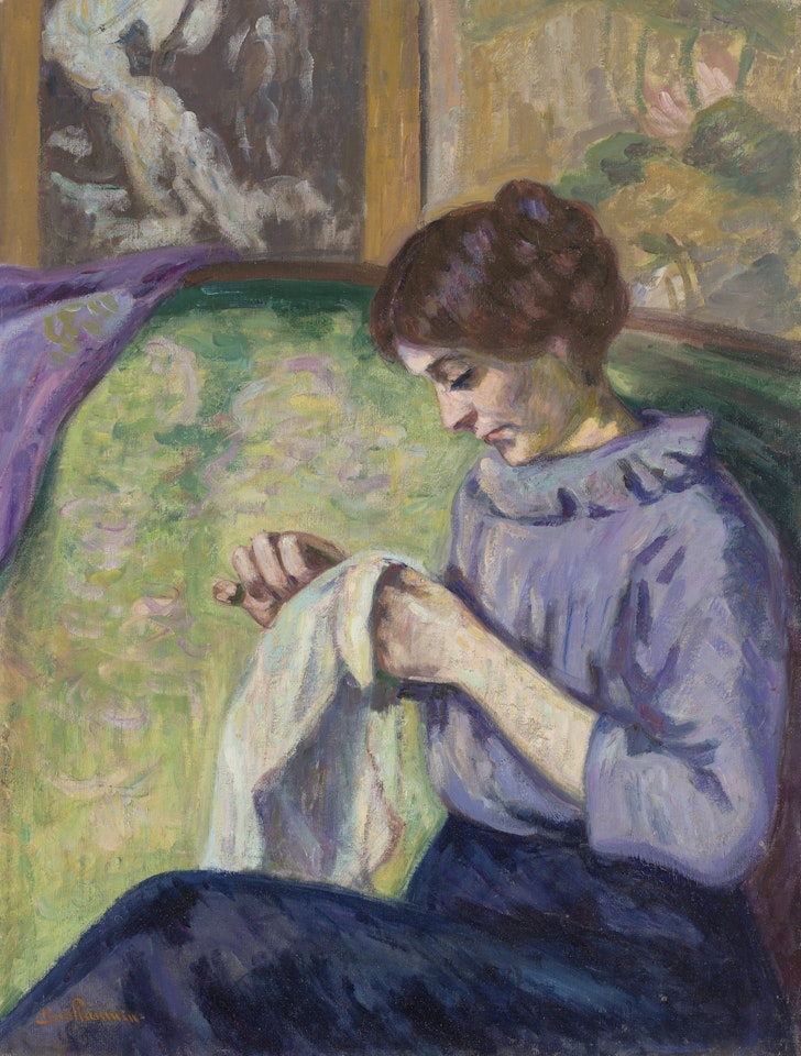 Madame Guillaumin cousant by Armand Guillaumin