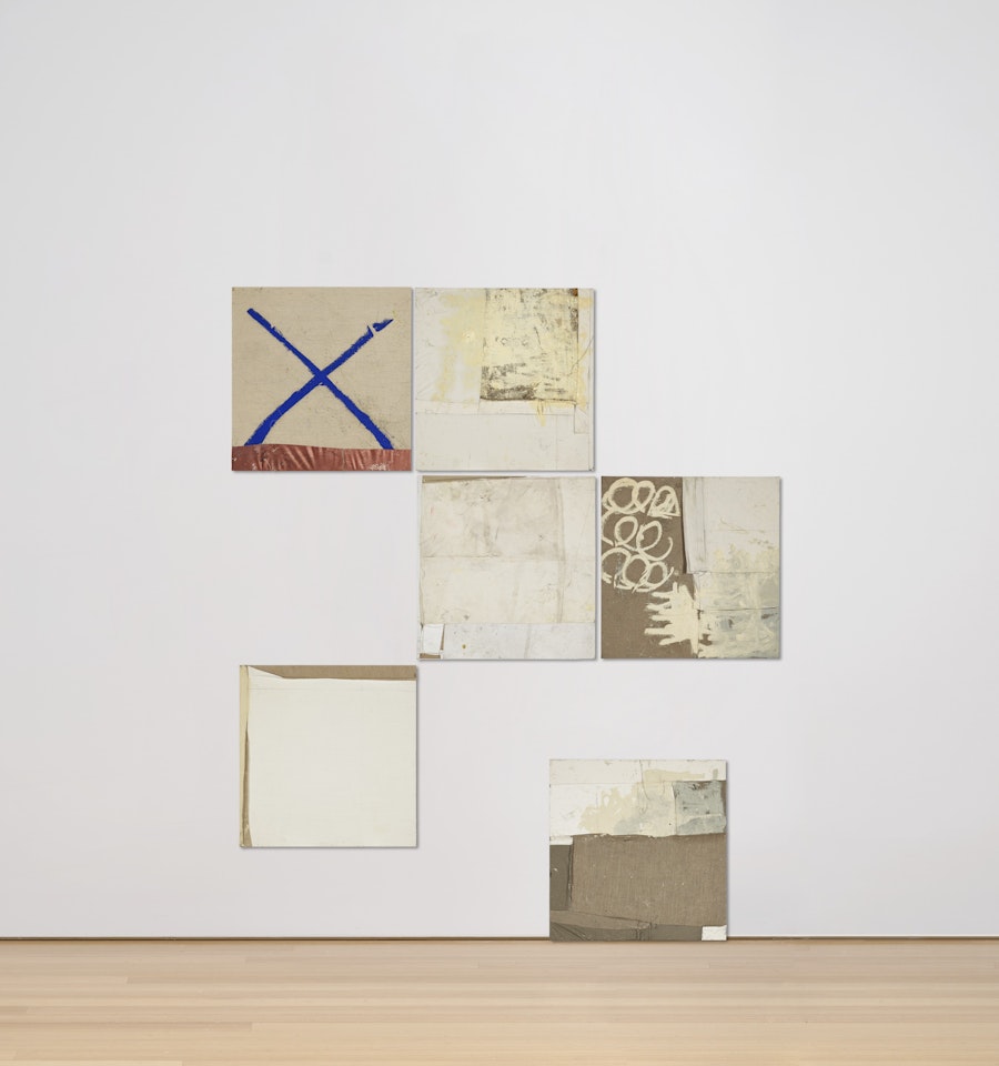 Movement and rhythm between one place and another in white by Oscar Murillo