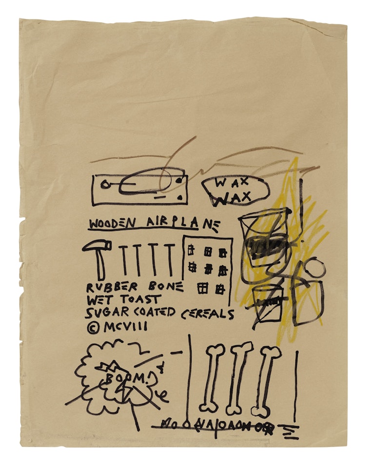 Untitled (Wooden Airplane) by Jean-Michel Basquiat