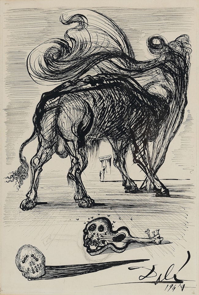 Manolete, illustration pour l'ouvrage de Billy Rose Wine, Women and Words by Salvador Dali
