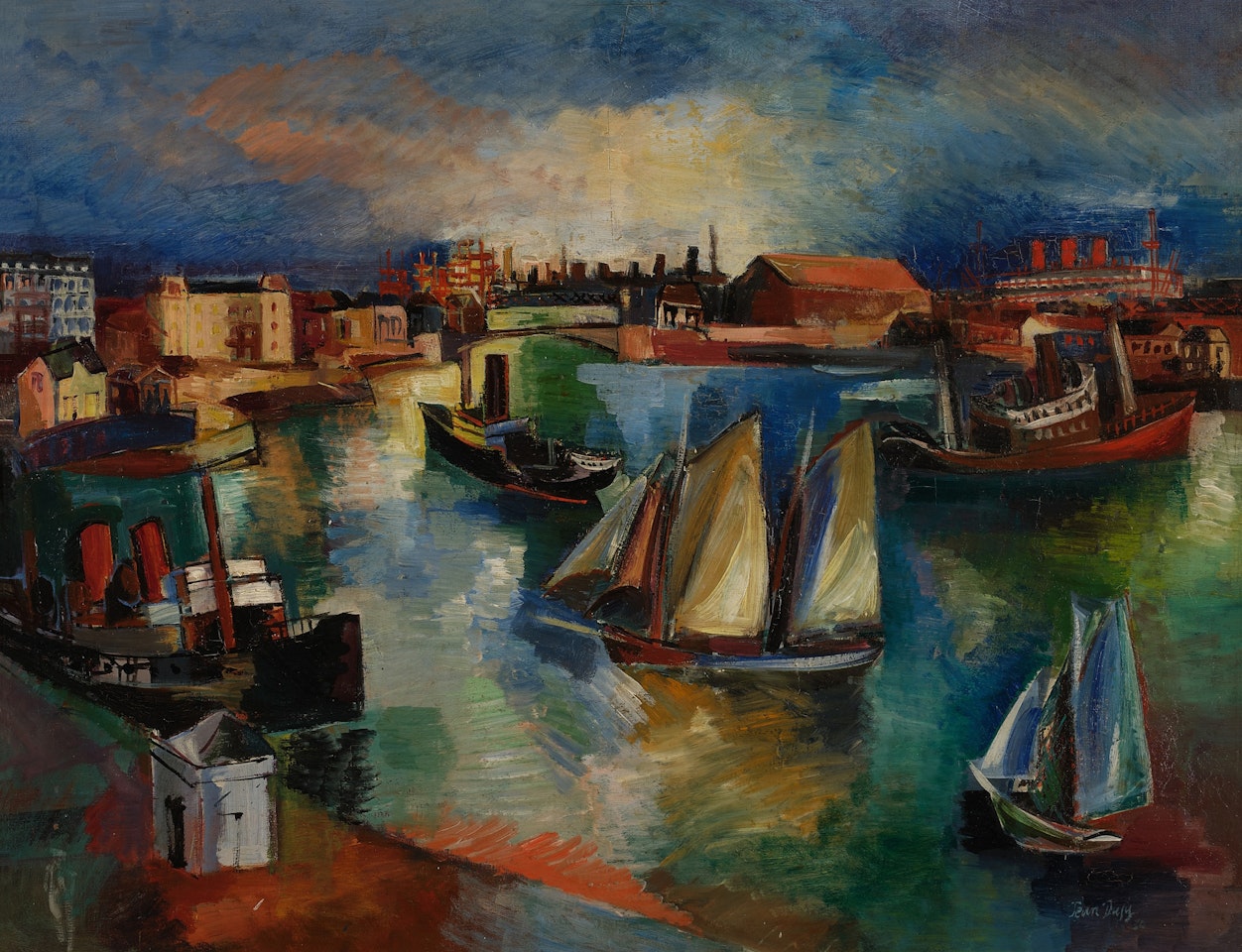 Entrée du bassin de la Citadelle au Havre by Jean Dufy