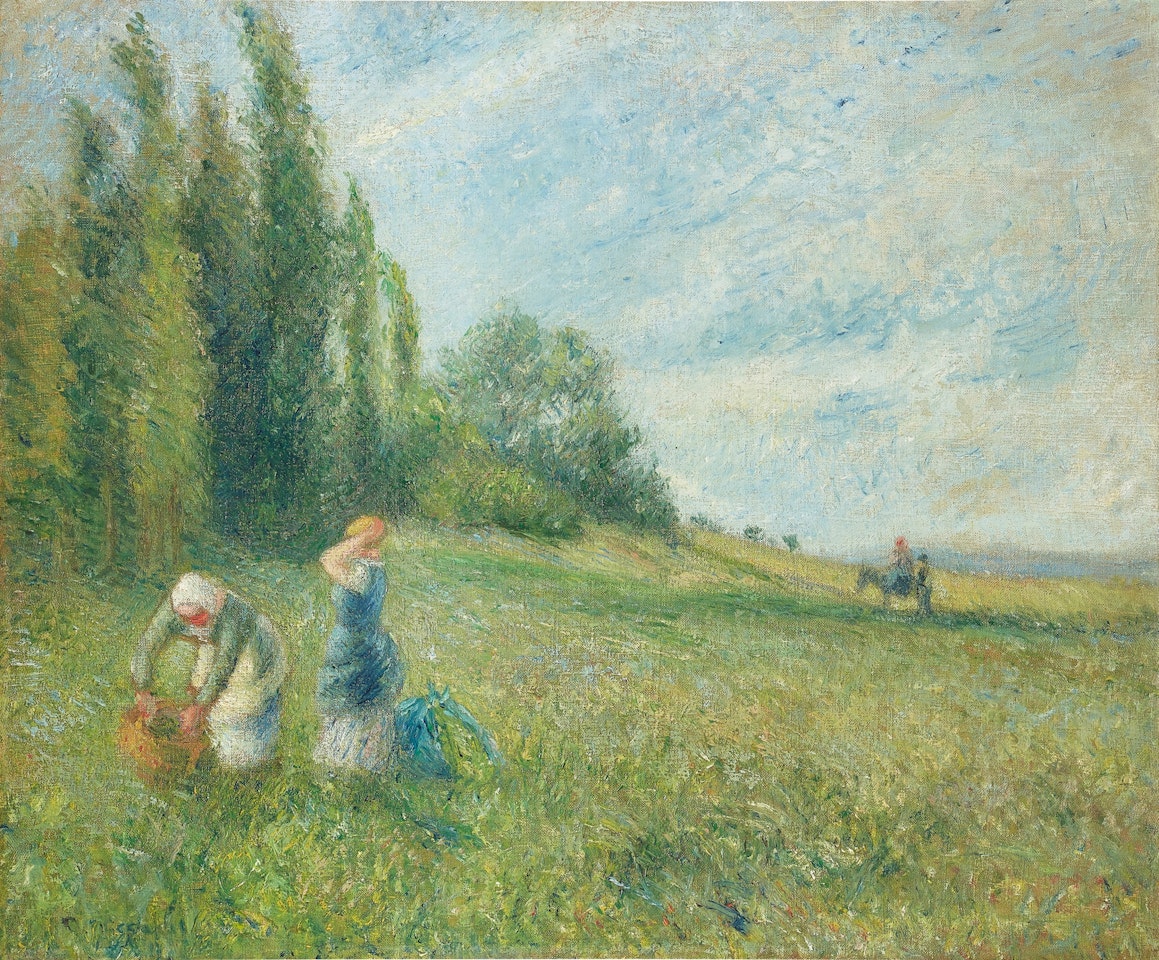 Paysannes dans les champs, Pontoise by Camille Pissarro