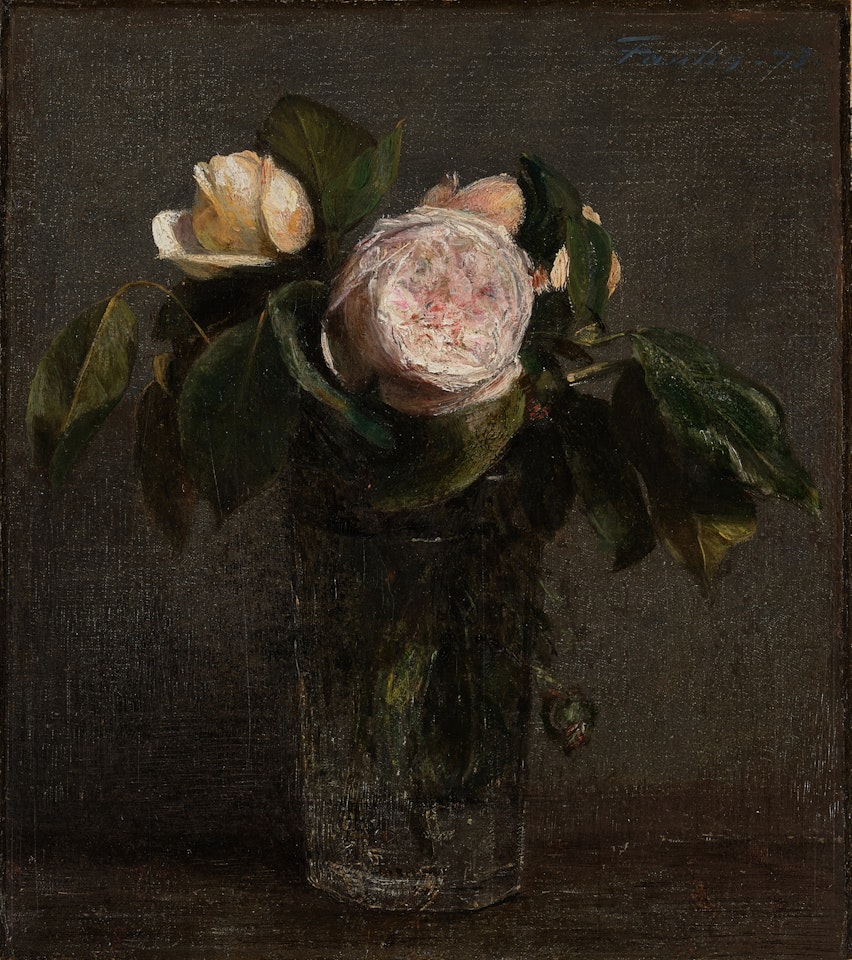 Roses dans un verre long by Henri Fantin-Latour