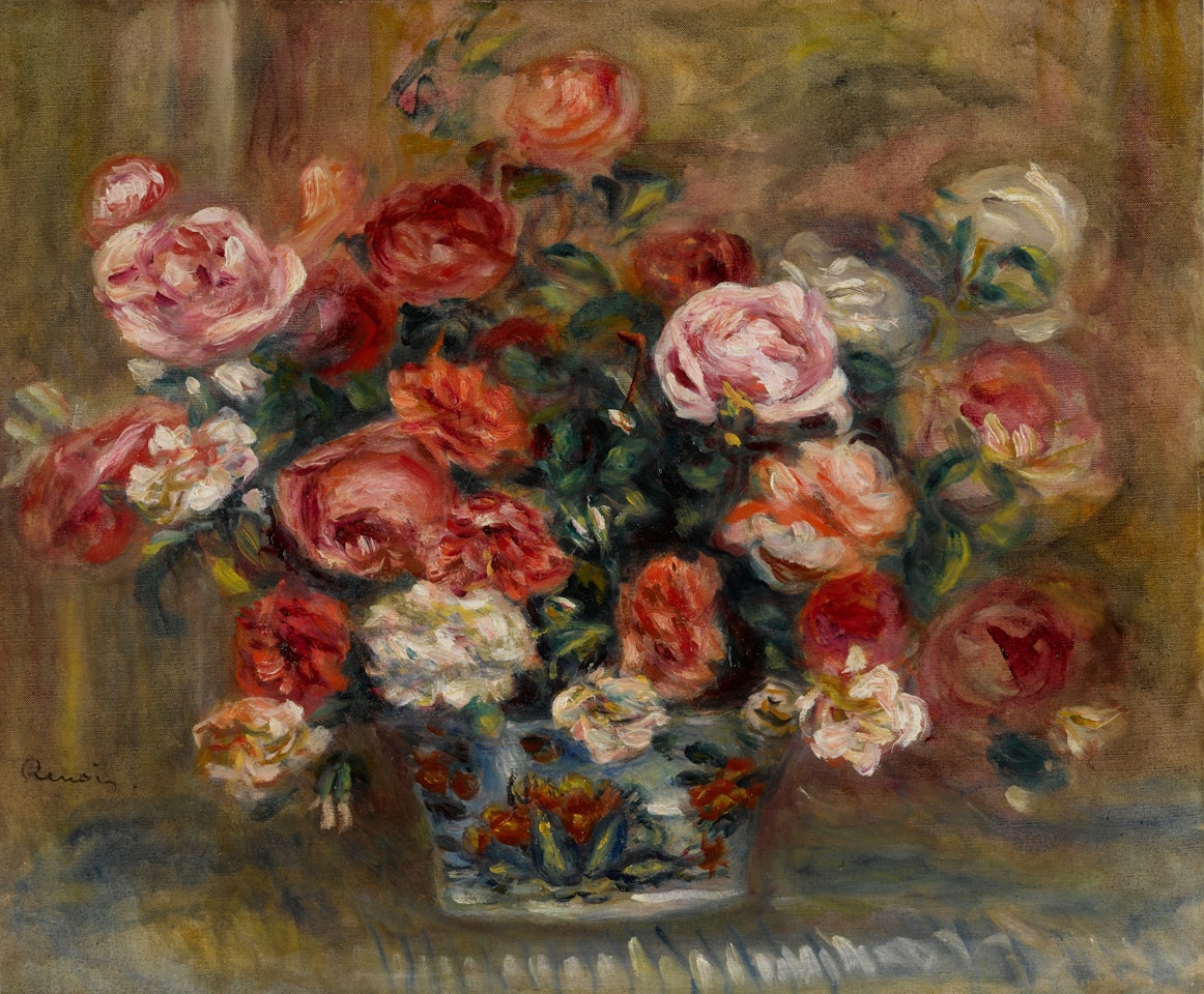 Vase de roses by Pierre-Auguste Renoir