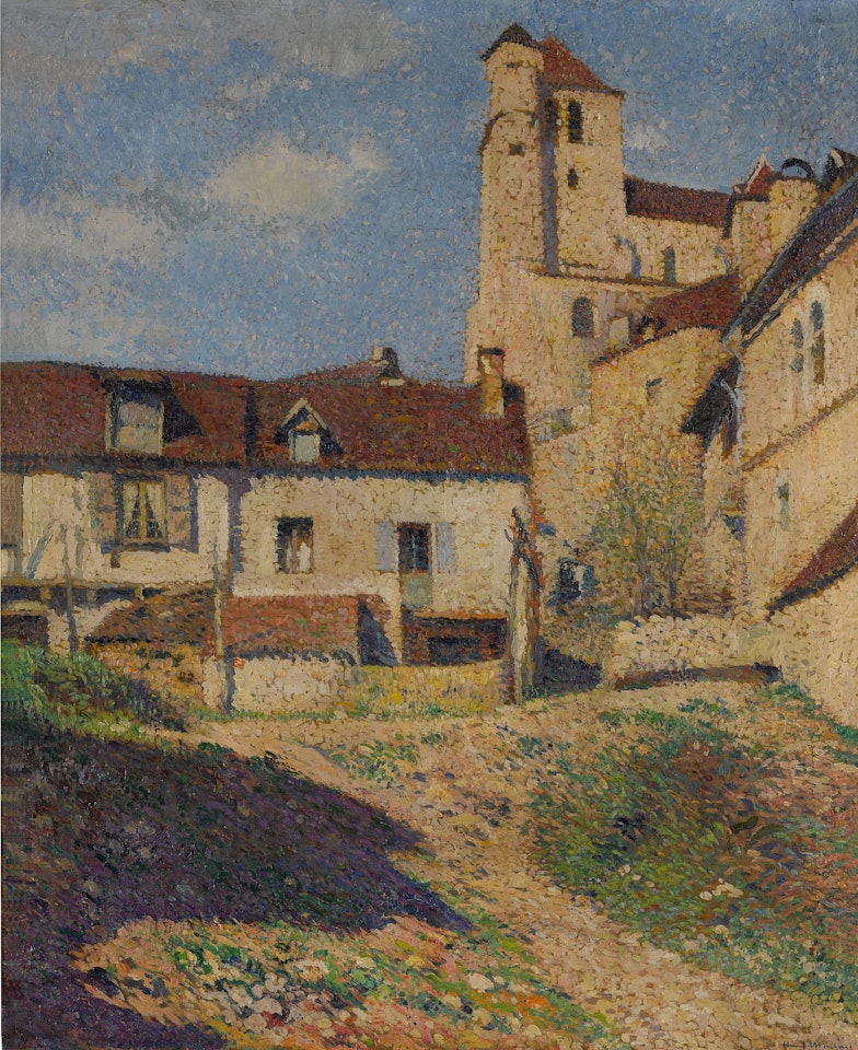 L'Église et le village de Saint-Cirq-Lapopie by Henri Martin