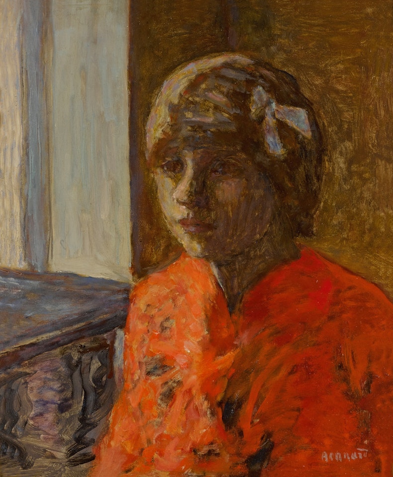 Torse ou Marthe Bonnard en corsage rouge by Pierre Bonnard
