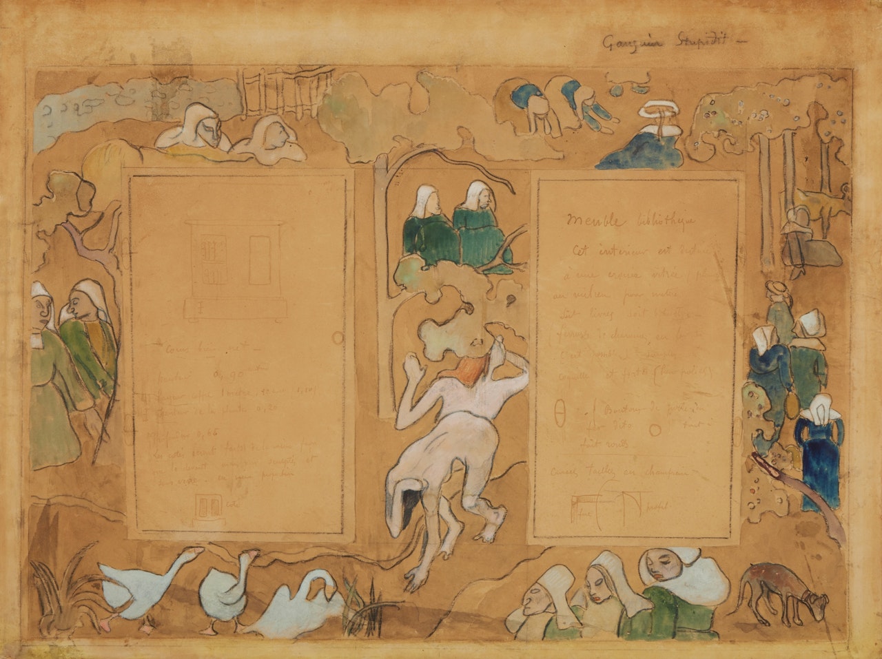 Projet de décoration pour une bibliothèque by Paul Gauguin