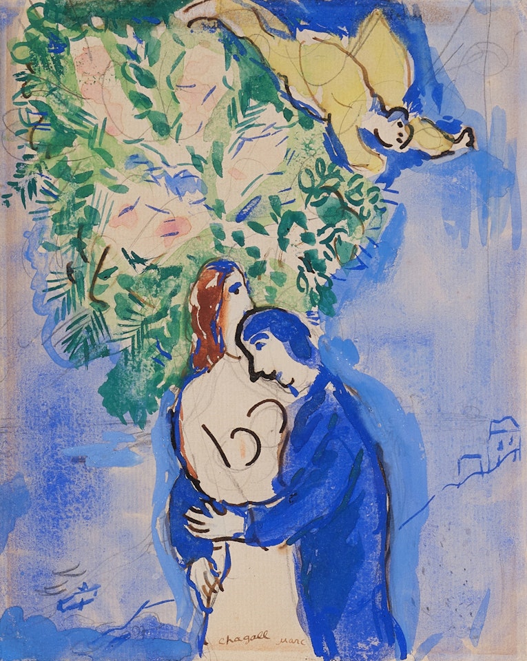 Étude pour "Les fiancés by Marc Chagall