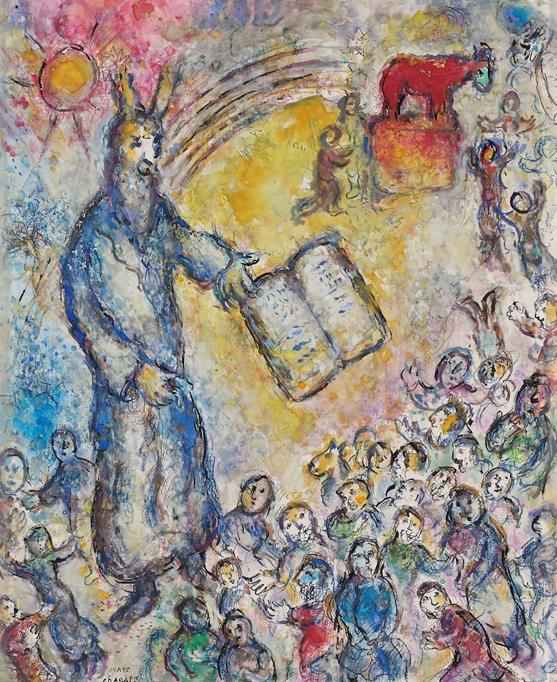 Moïse et le veau d'or by Marc Chagall