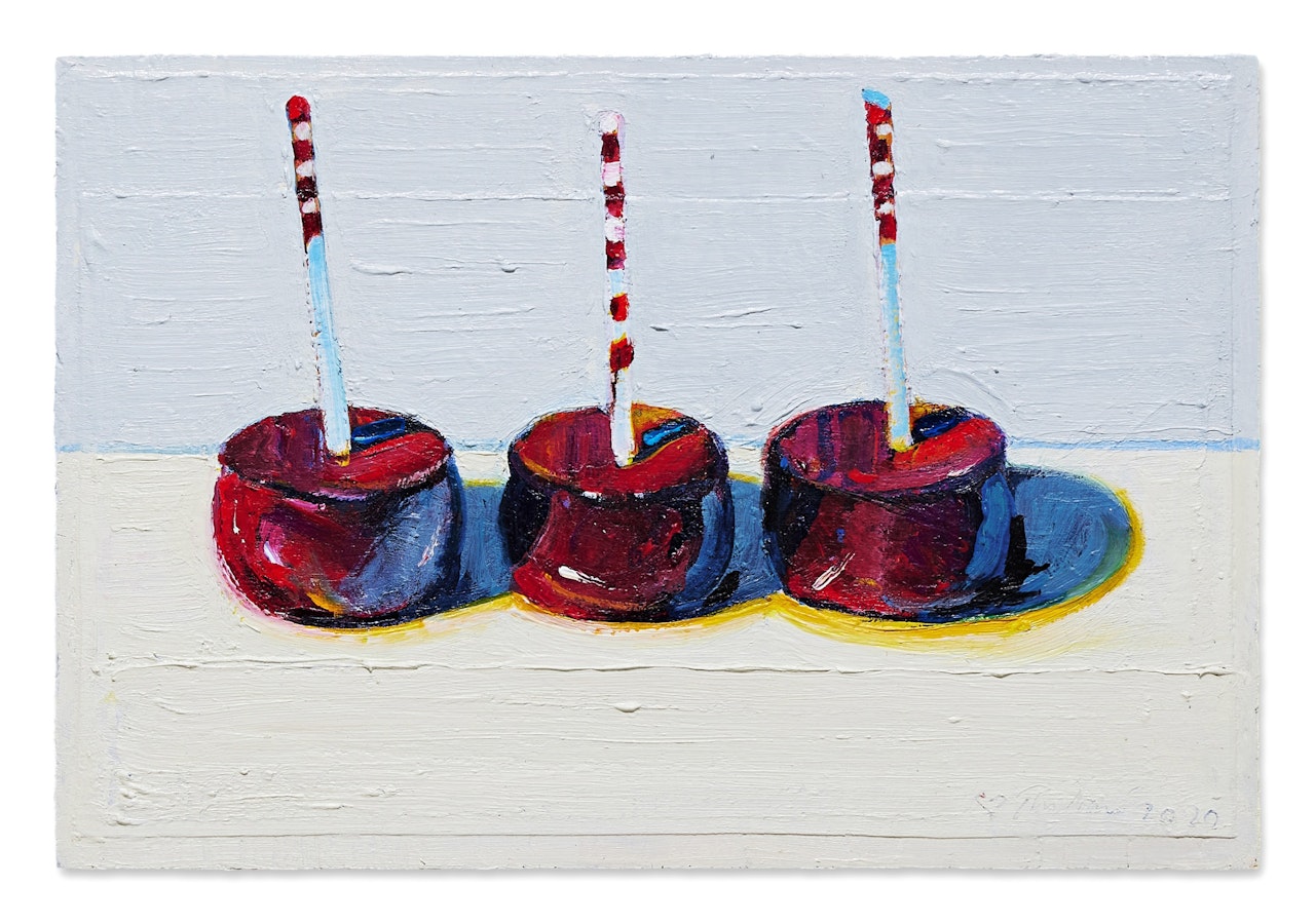 Three Candy Apples by Wayne Thiebaud