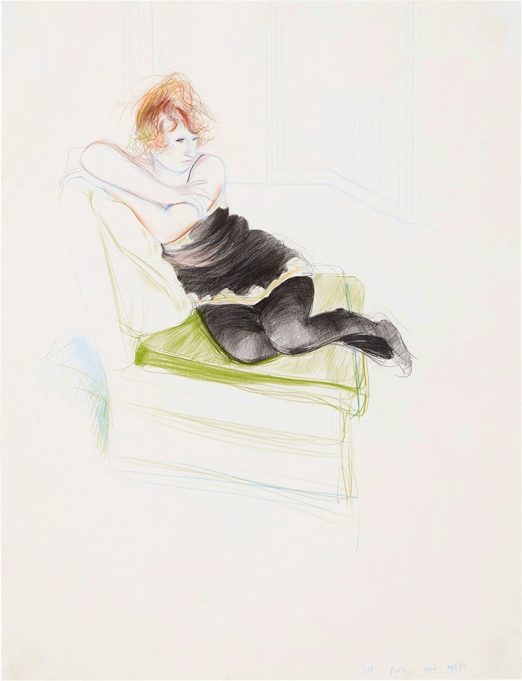 Celia in a Black Slip by David Hockney