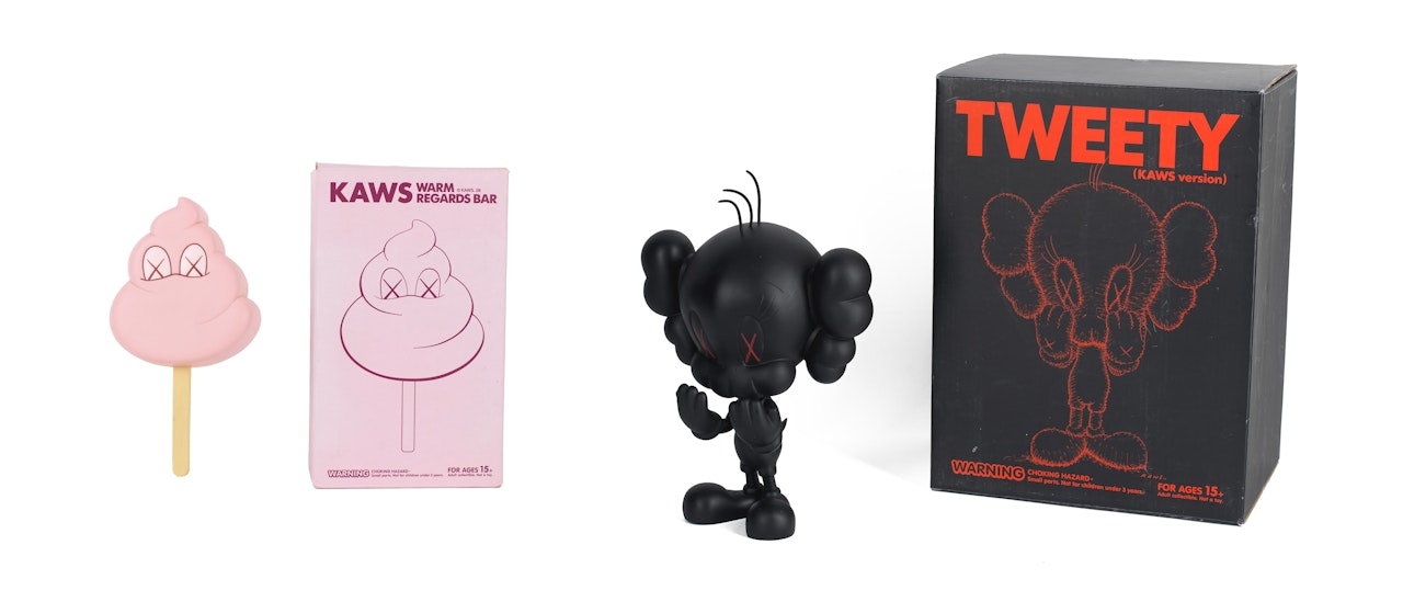 Tweety (Black); Warm Regards (Pink) by Kaws