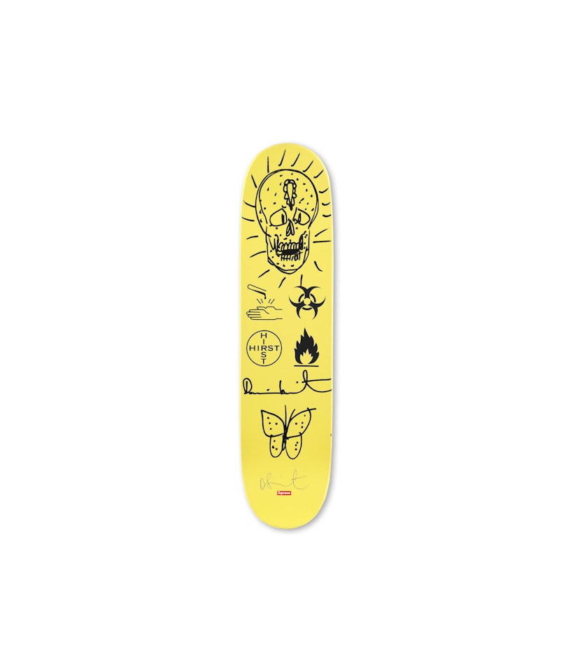 Skull and Butterfly on Skateboard Deck  by Damien Hirst