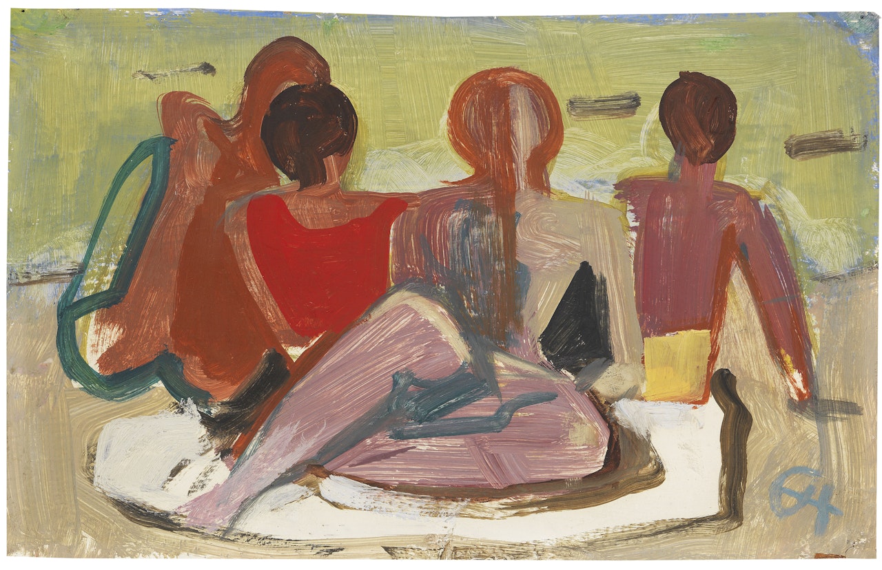 Vier am Strand by Karl Hofer