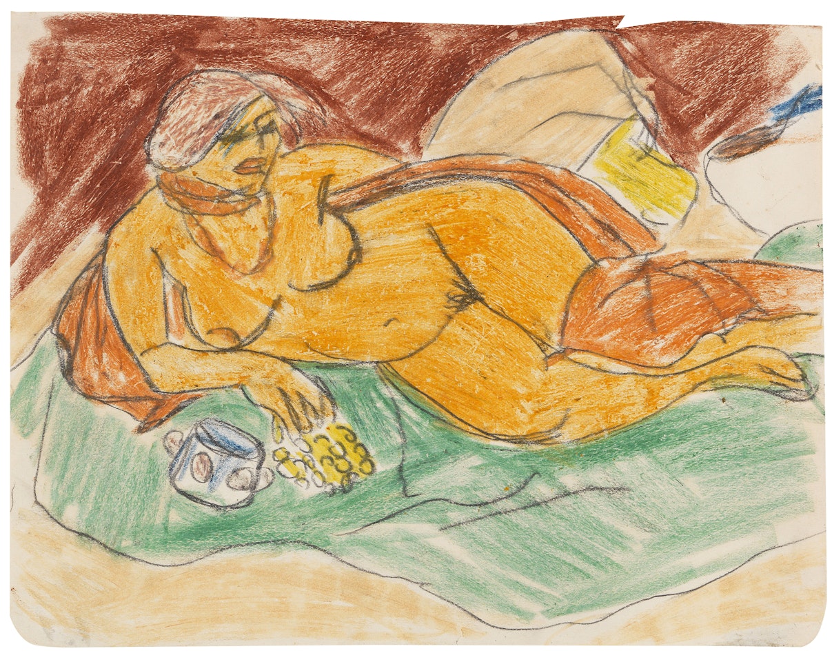 Liegender gelber Akt by Max Pechstein