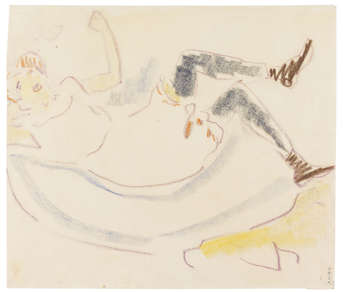 Liegendes Mädchen by Ernst Ludwig Kirchner