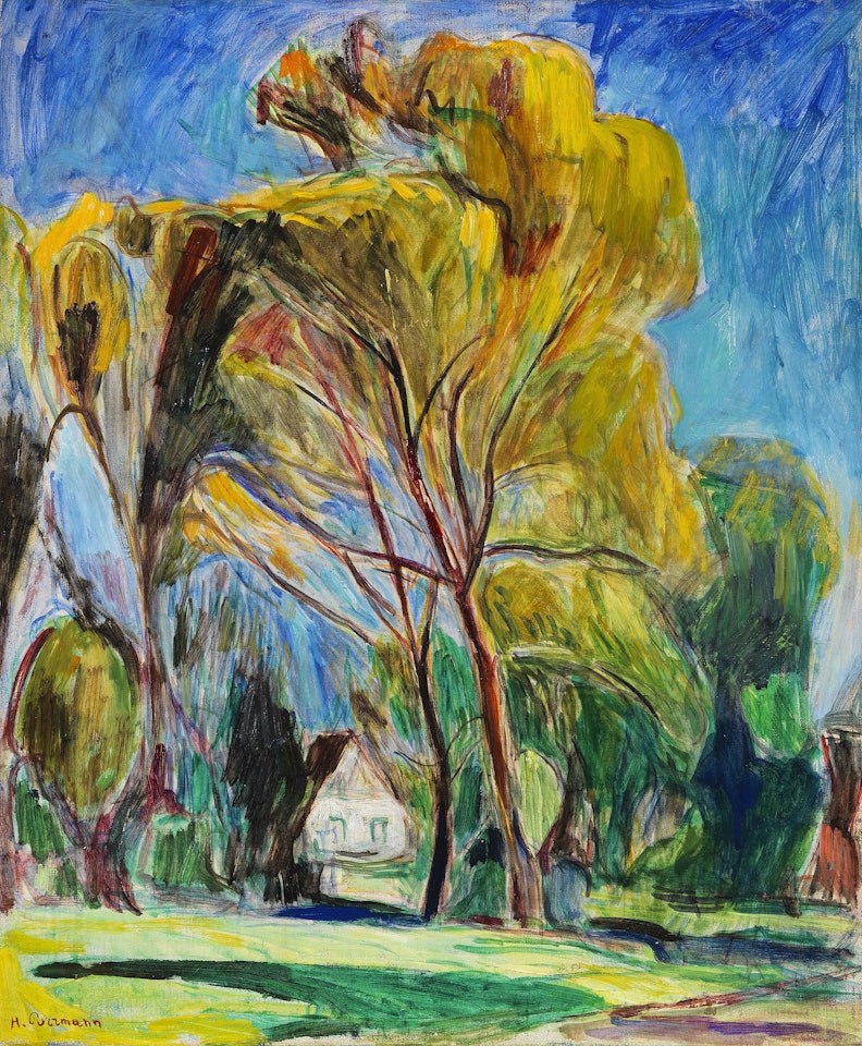 Haus unter Bäumen by Hans Purrmann