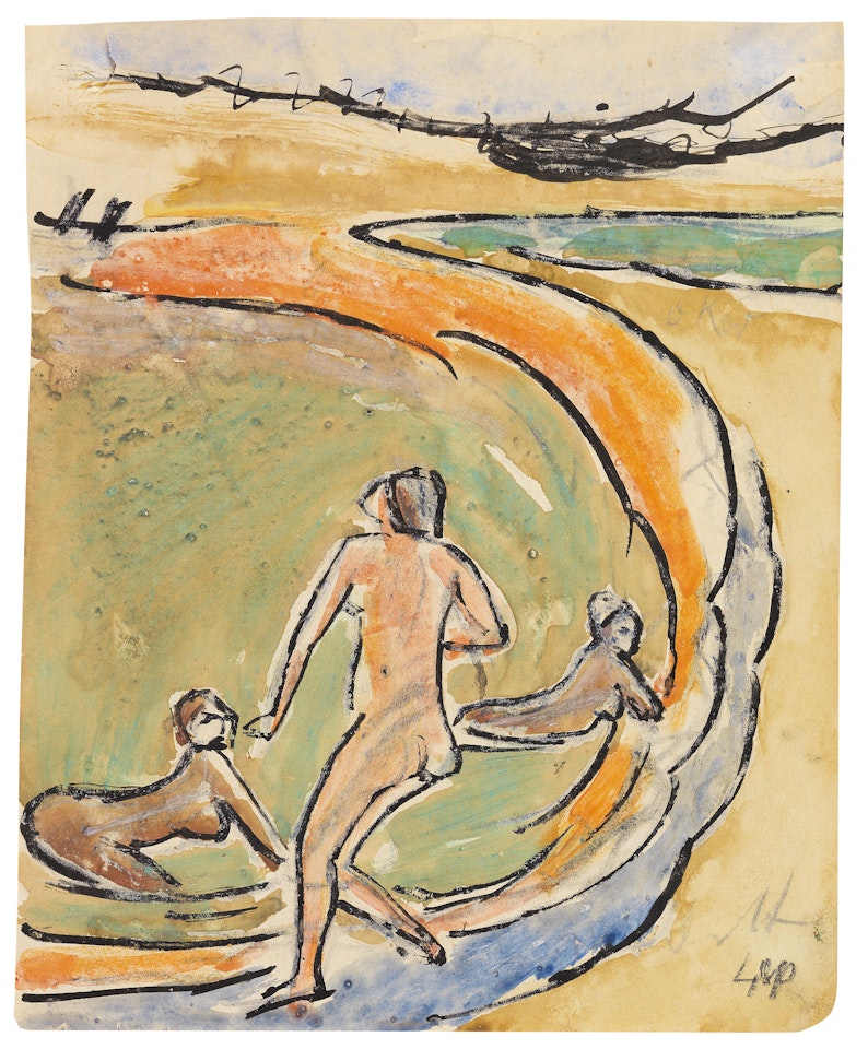 Badende an der Buhne by Max Pechstein