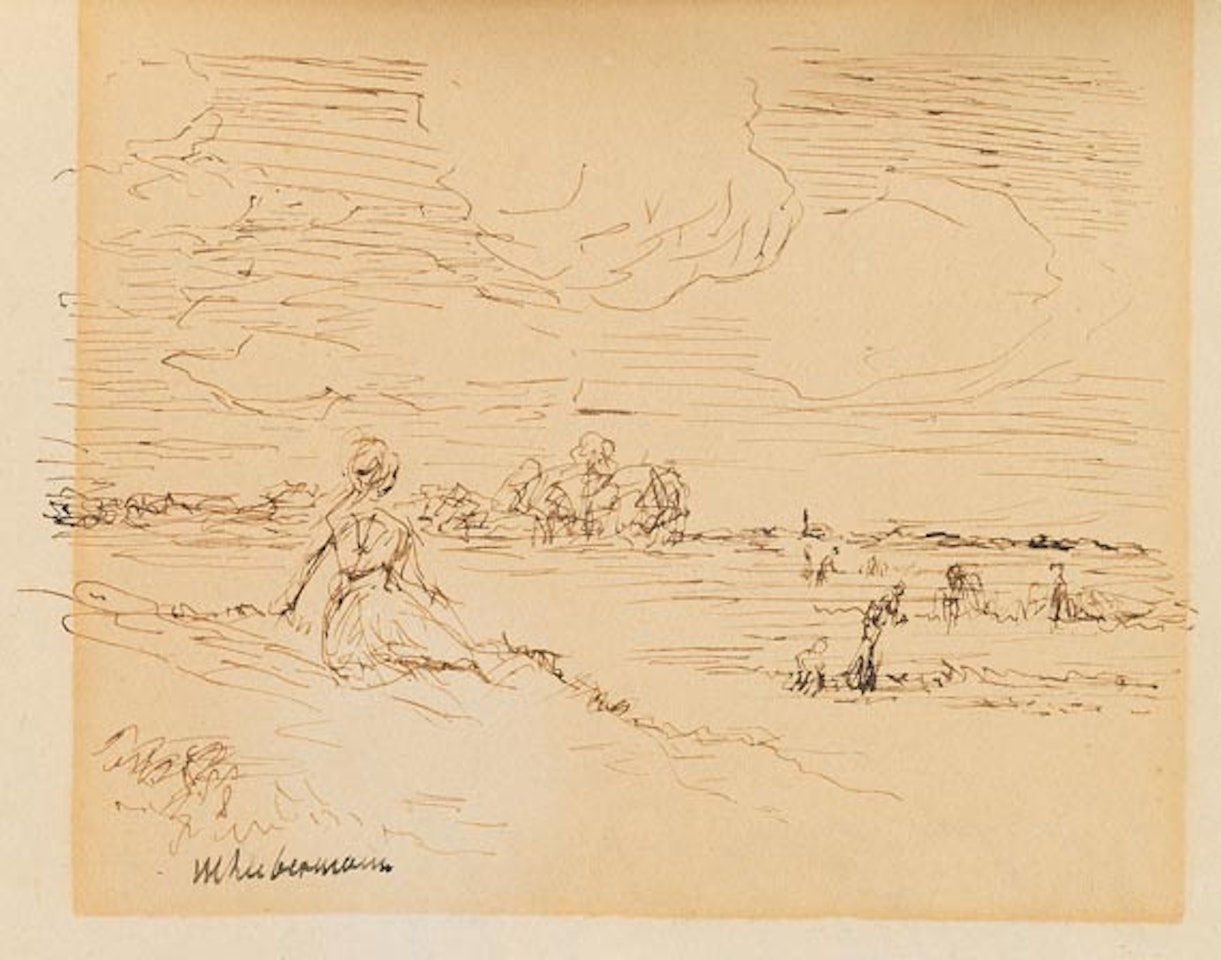 Frau in Landschaft by Max Liebermann