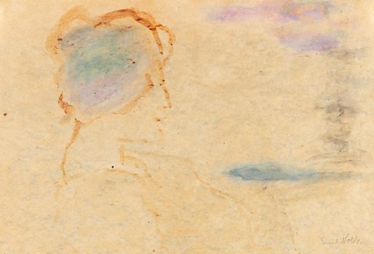 Frauenbildnis im Profil nach rechts by Emil Nolde