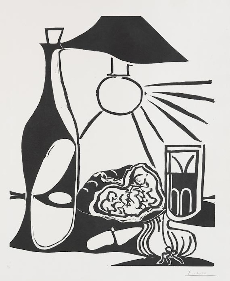 Nature morte au casse-croute II (Nature morte a la Bouteille) by Pablo Picasso