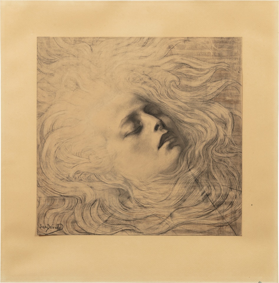 A face (dead Orpheus) by Jean Delville
