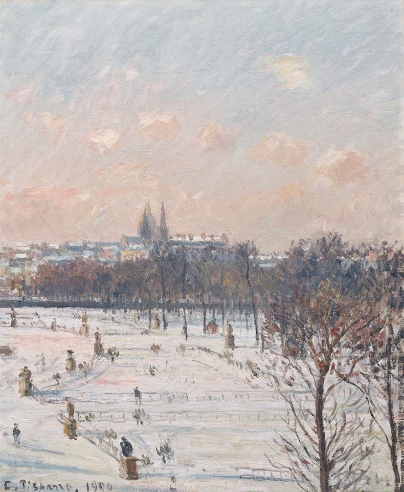 Le Jardin des Tuileries, effet de neige by Camille Pissarro