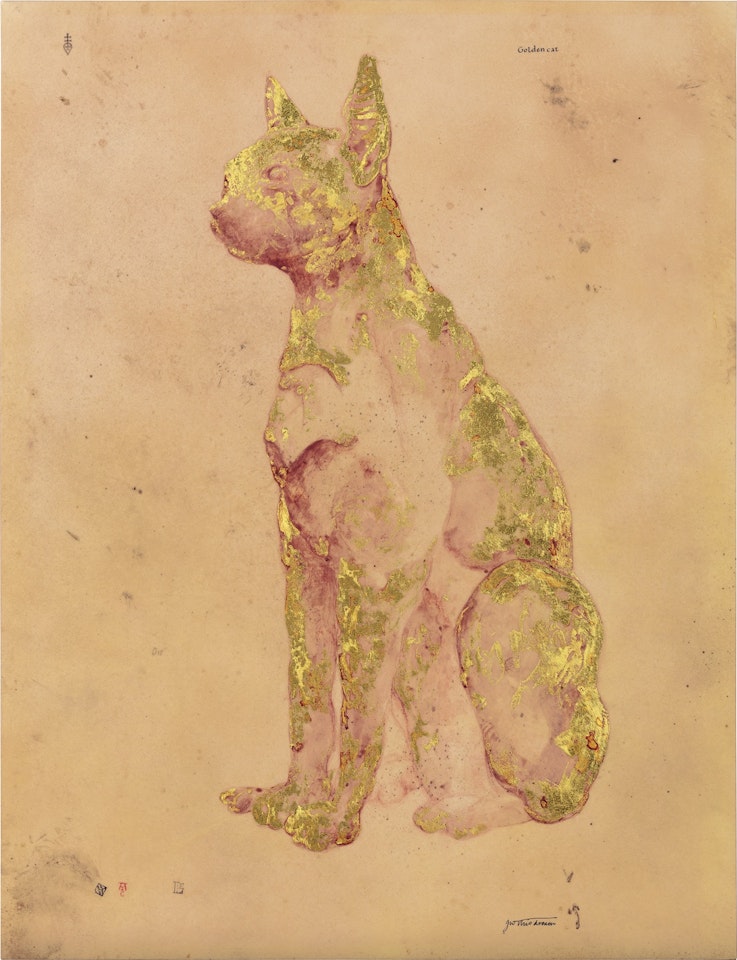 Gold Cat From Egypt by Damien Hirst
