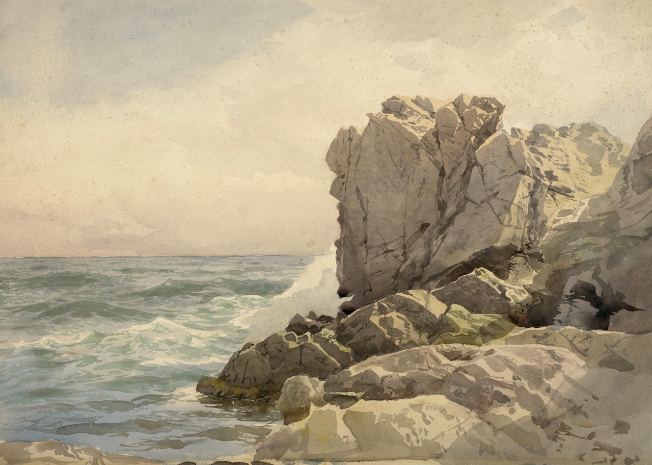 Waves Breaking Against a Rocky Shore by William Trost Richards
