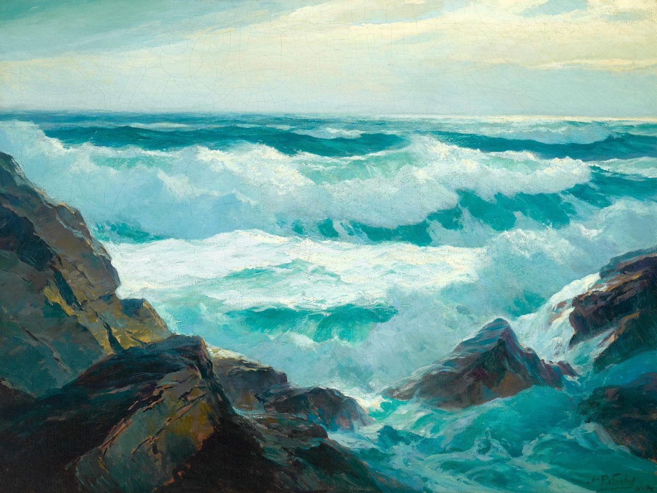 Rocky Coastal with Crashing Waves by William Ritschel