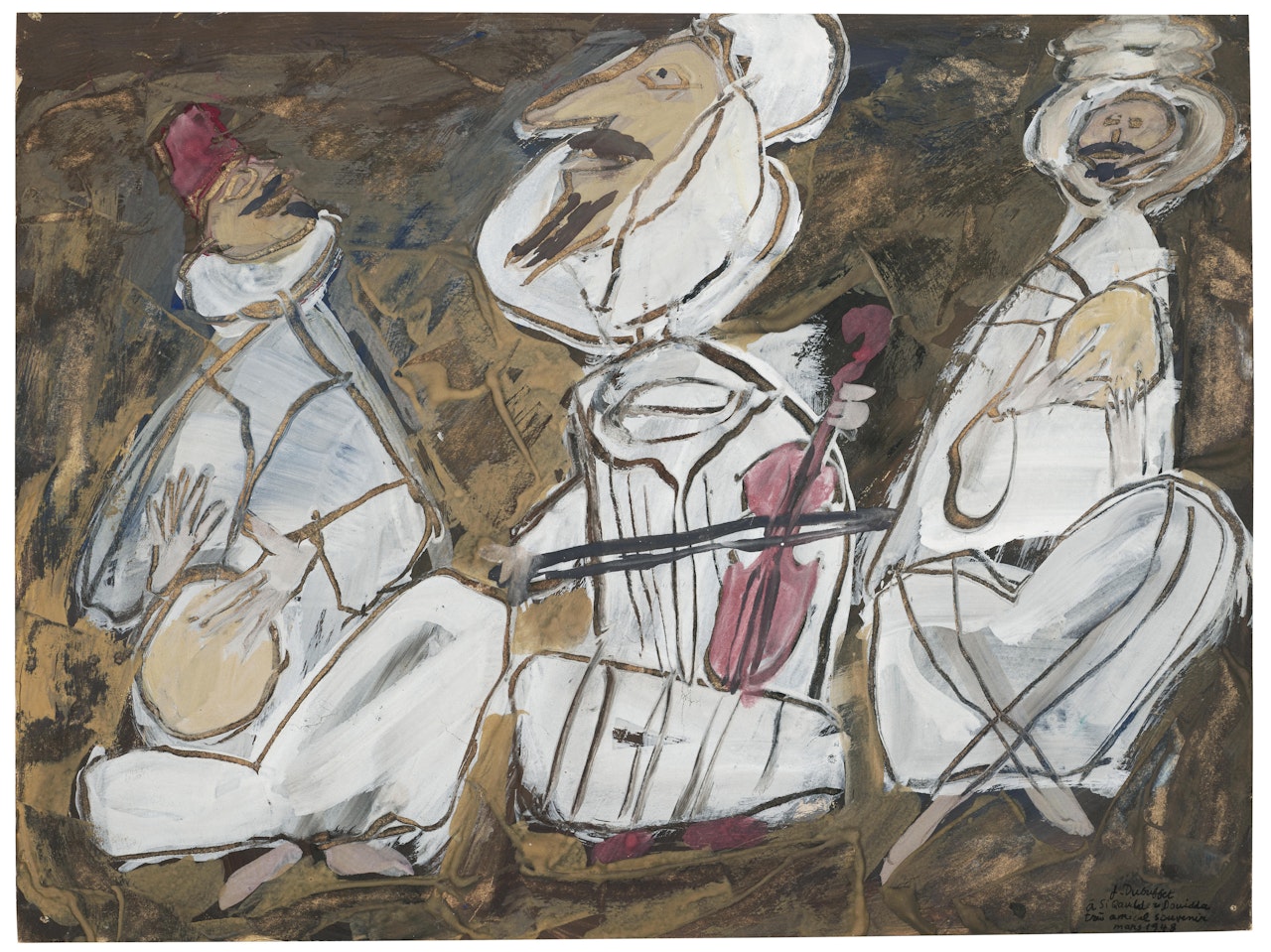 Three Musicians by Jean Dubuffet