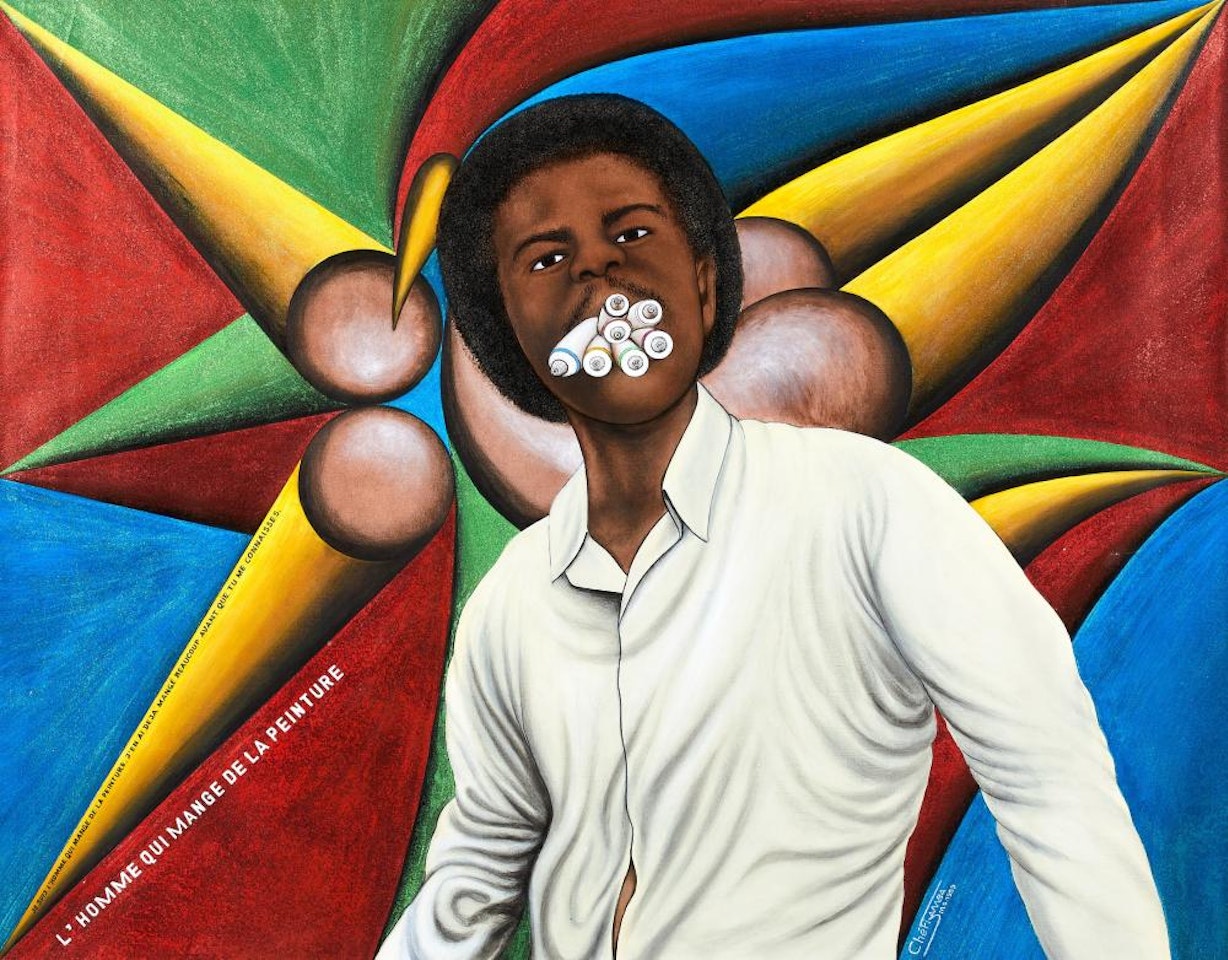 L'homme qui mange de la peinture by Chéri Samba