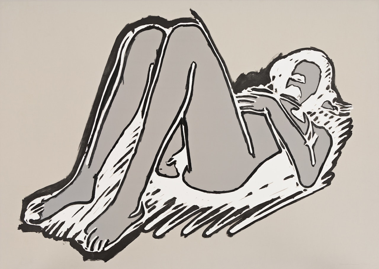 Monica Reclining on Back, Knees Up by Tom Wesselmann
