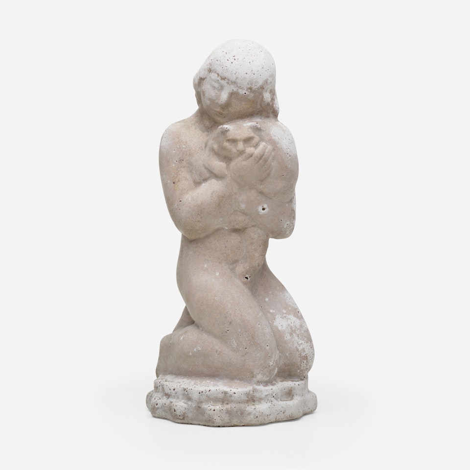 Untitled (nude with cat) by William Zorach