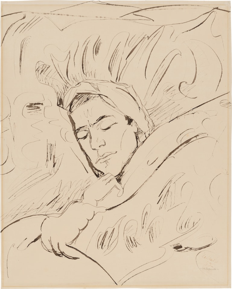 Schlafende (Sleeping Woman) by Erich Heckel