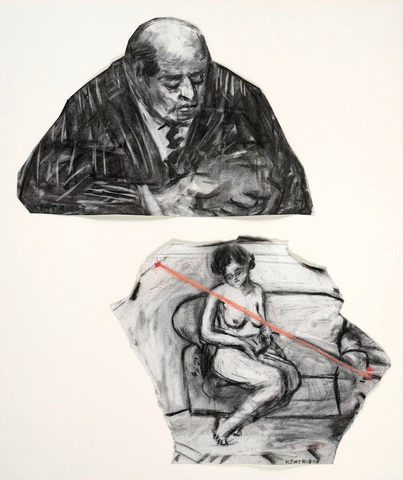 Untitled (Two Drawings from Weighing and Wanting), -98 33 x 40cm (13 x 15 3/4in) each. by William Kentridge
