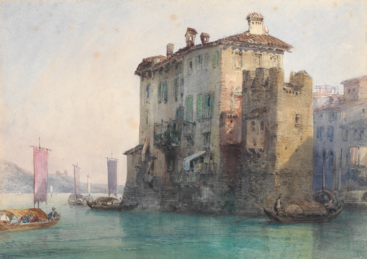 Arona on Lake Maggiore by William Callow