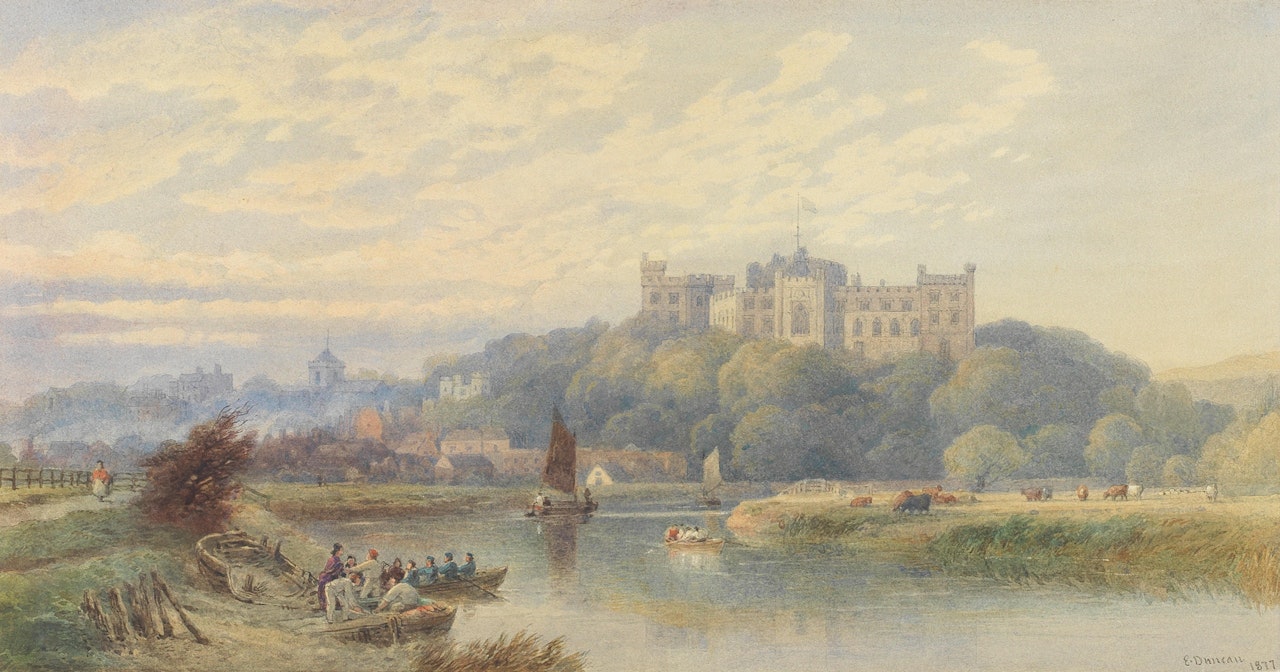 Arundel Castle form the banks of the River Arun by Edward Duncan