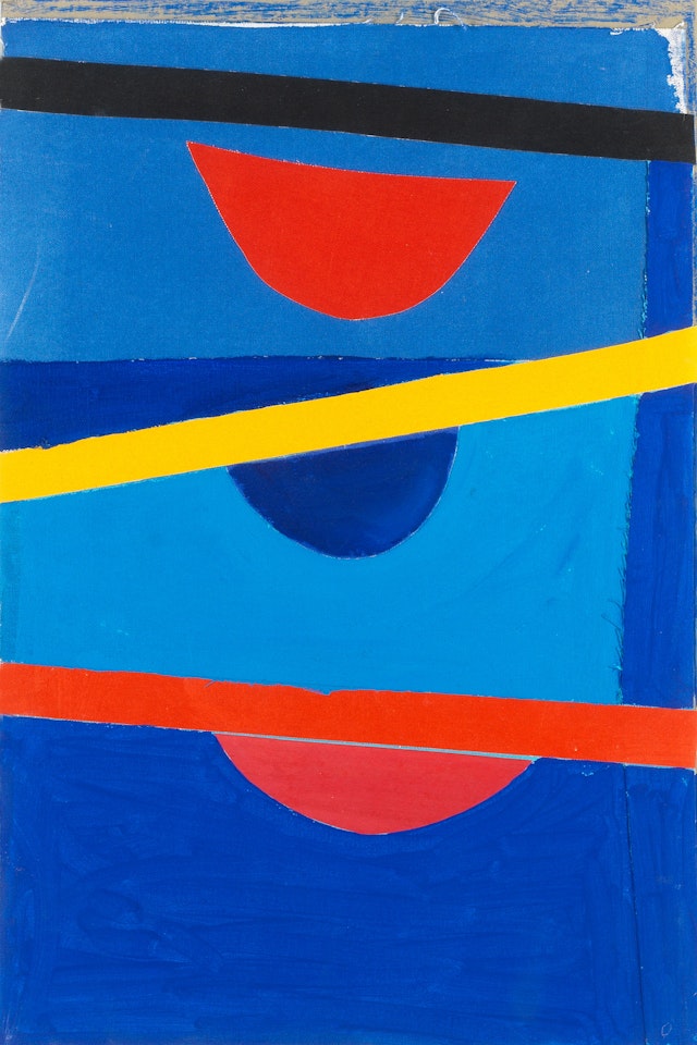 Three Crescents on Blue by Terry Frost