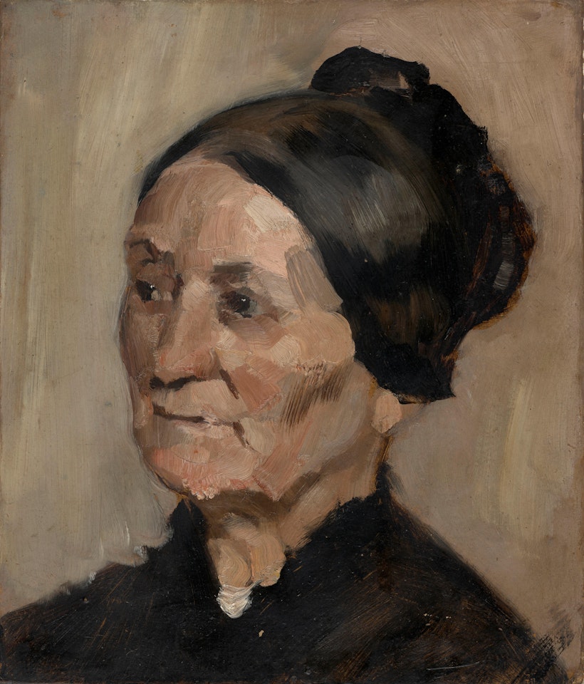Head of an Old Woman  by William Merritt Chase