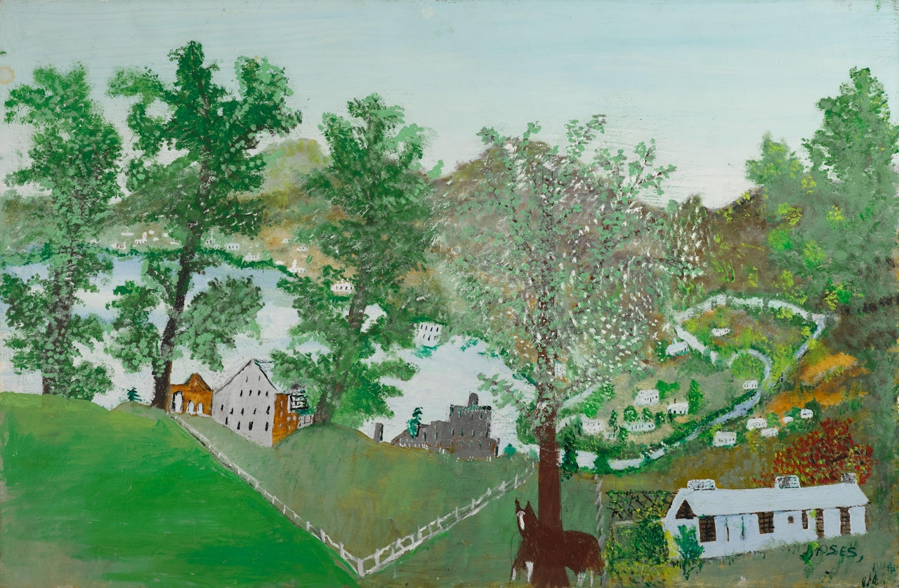 The Lake (Unfinished) by Grandma Moses