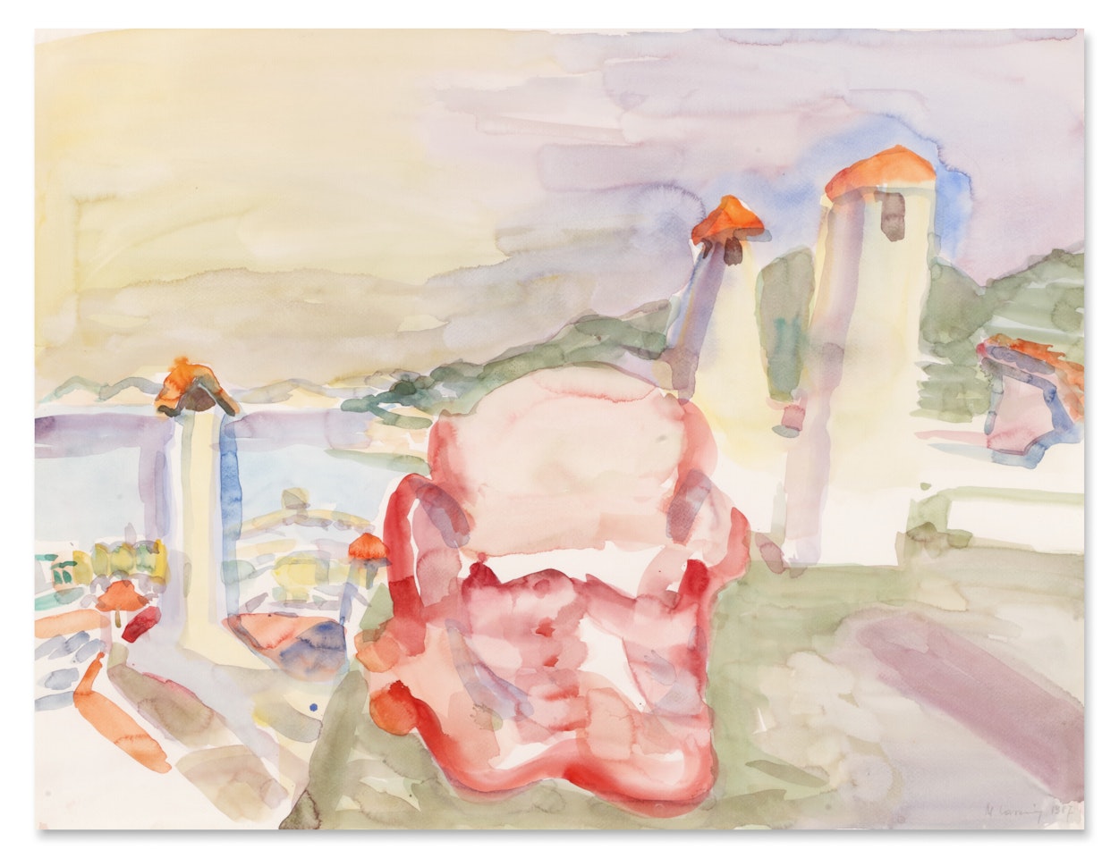 Über den Dächern von Ischia (Above the Roofs of Ischia) by Maria Lassnig