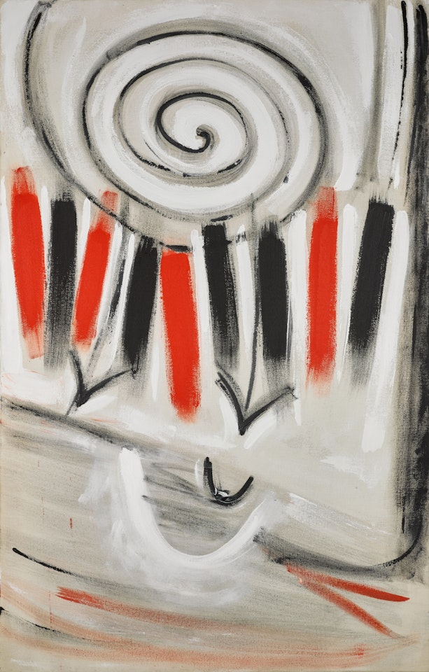 Three Chevrons & Spiral for Red, Black and White by Terry Frost