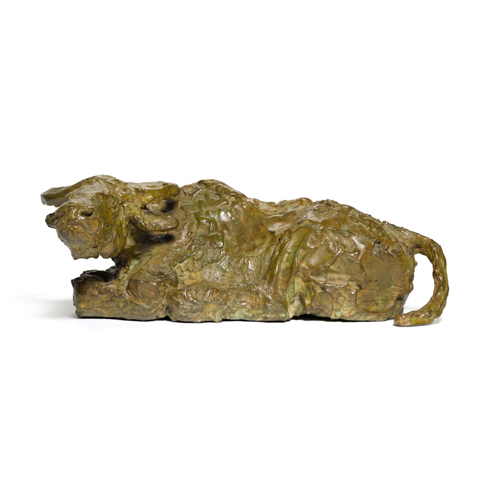 Small Lying Down Buffalo by Elisabeth Frink