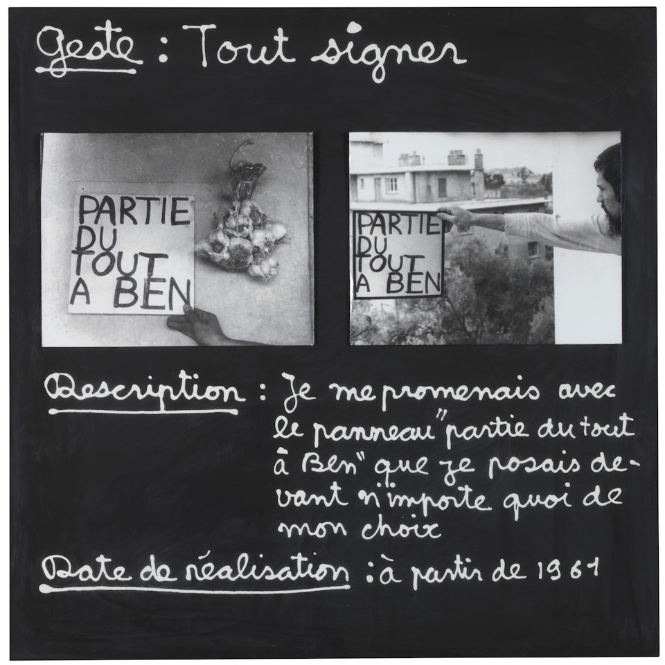 Geste: Tout signer by Ben Vautier