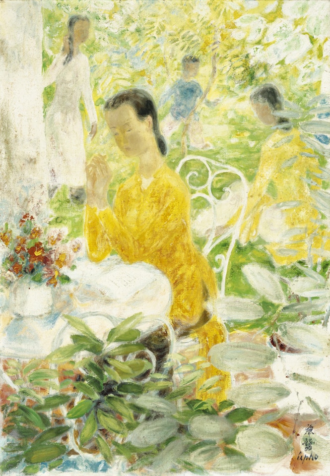 Women and Children in the Garden by Le Pho