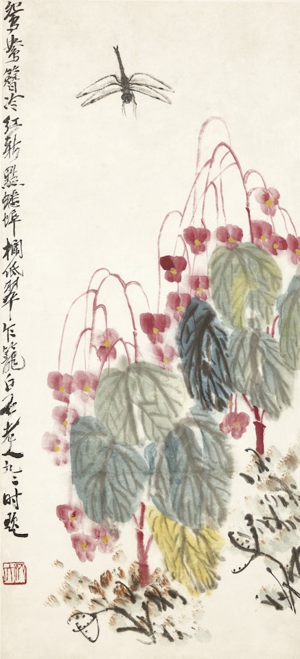 Begonias and Dragonfly by Qi Baishi