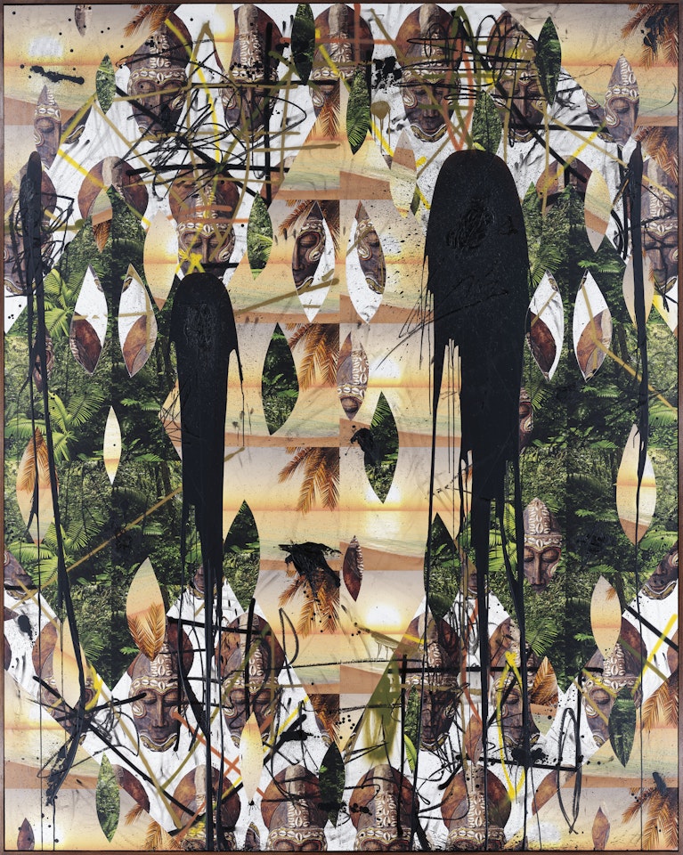 Untitled Mask Collage by Rashid Johnson