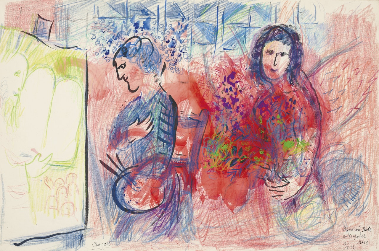 L'inspiration du peintre pour "chère Vava" by Marc Chagall