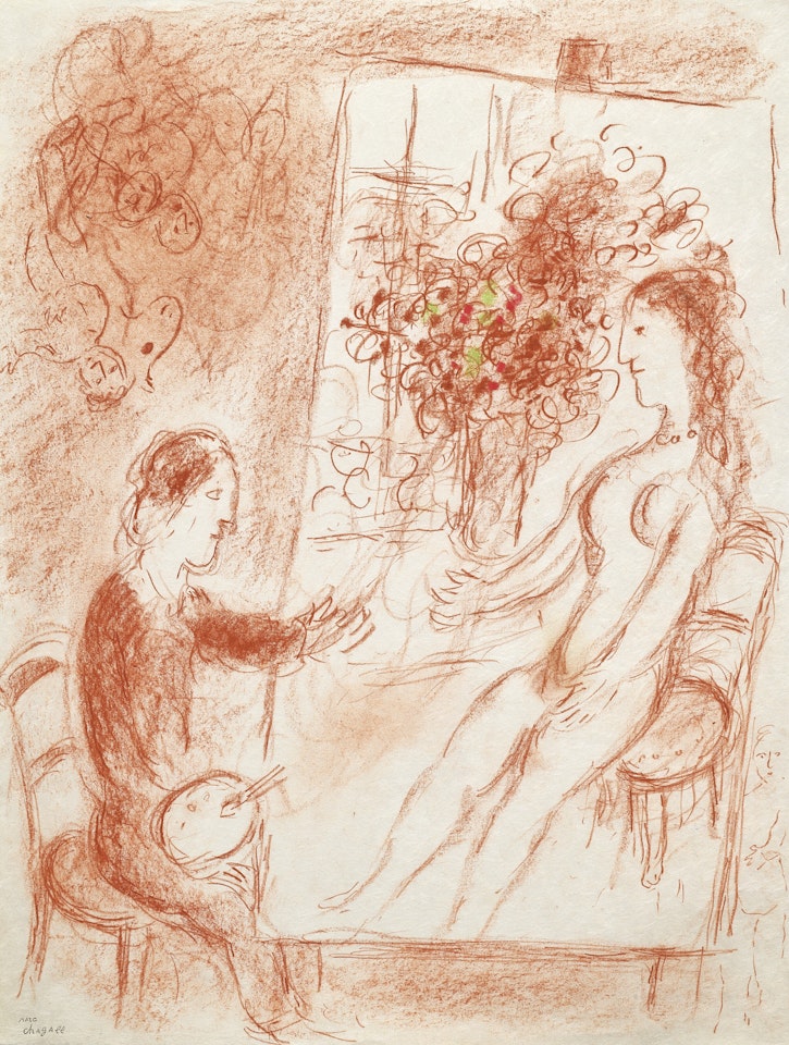 Le peintre et son nu à la fenêtre by Marc Chagall